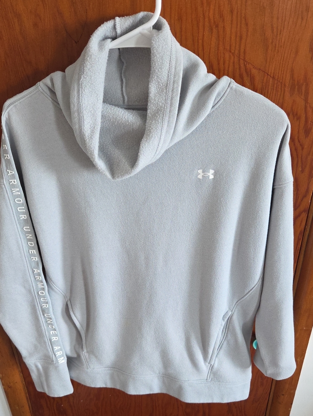 Under Armour Light Gray Mesh-Trim Pullover
